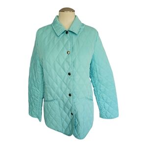 Steve & Barry’s Light Blue Quilted Jacket Size L Button Front Lightweight Coat